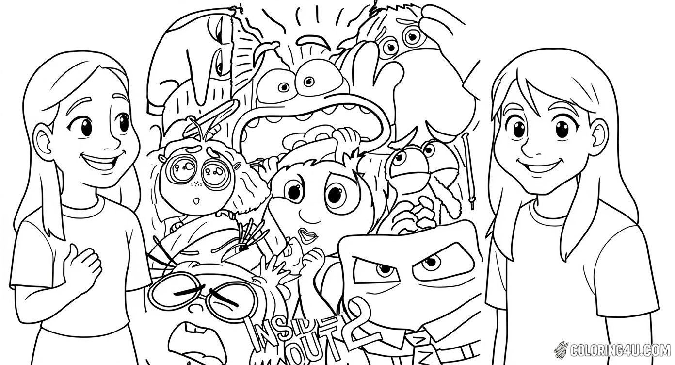 Inside Out 2 Emotions Group Characters
