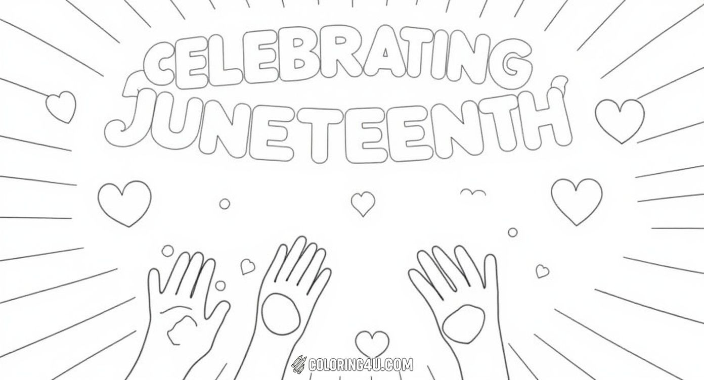 Celebrating Juneteenth Hands Love Hearts