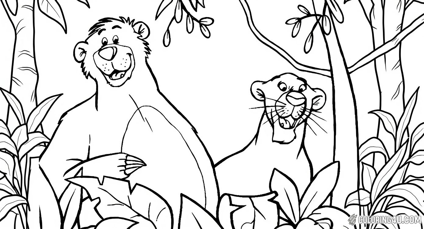 Baloo And Bagheera Together Jungle Book