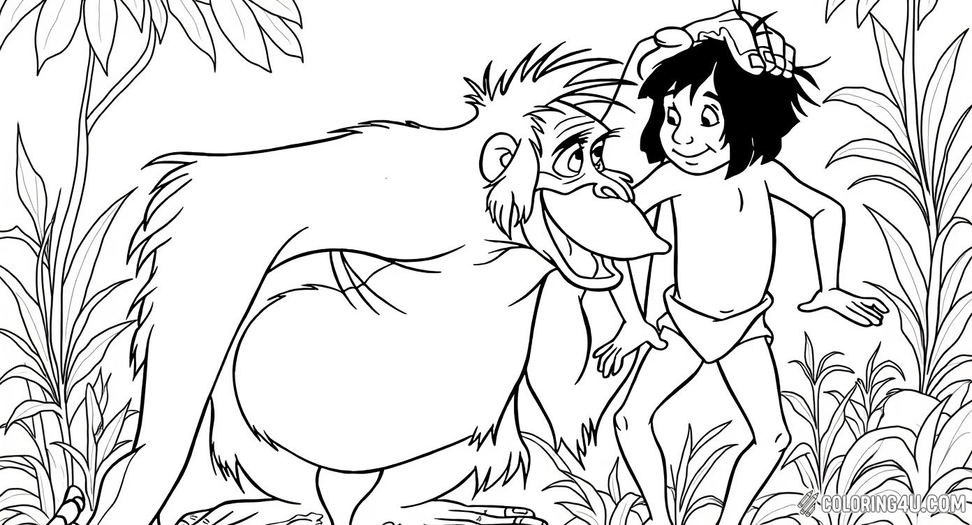 King Louie And Mowgli Happy Friends