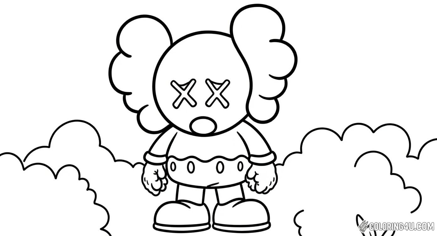 Kaws Mini Figure Sad Expression Background