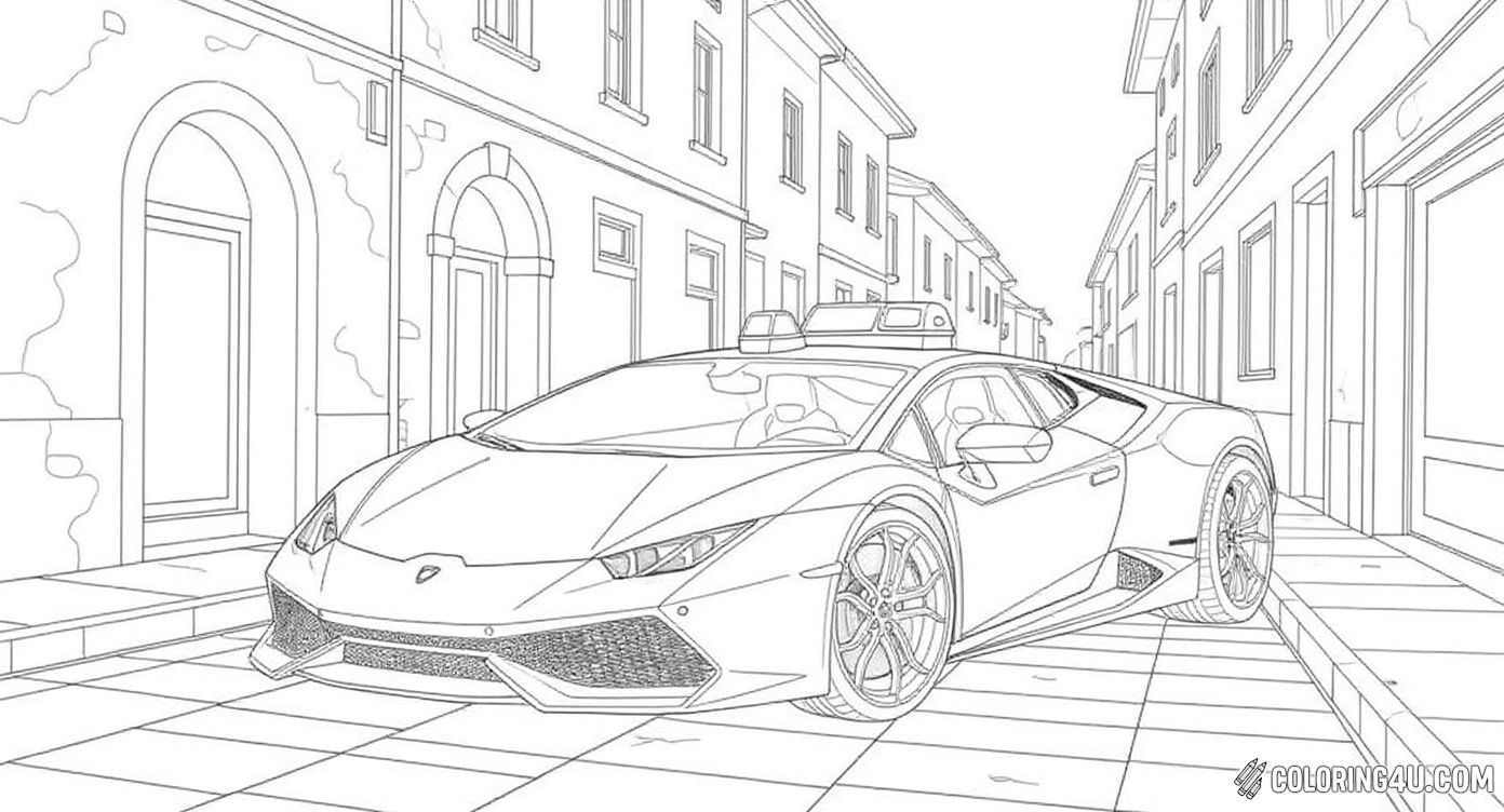Lamborghini Police Car Italian Street Scene