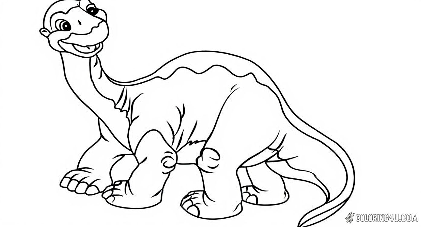 Color the lovable Littlefoot, the brave young Apatosaurus from 