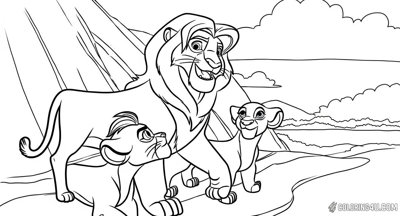 Kion Timon Raya Lion Guard Family Scene