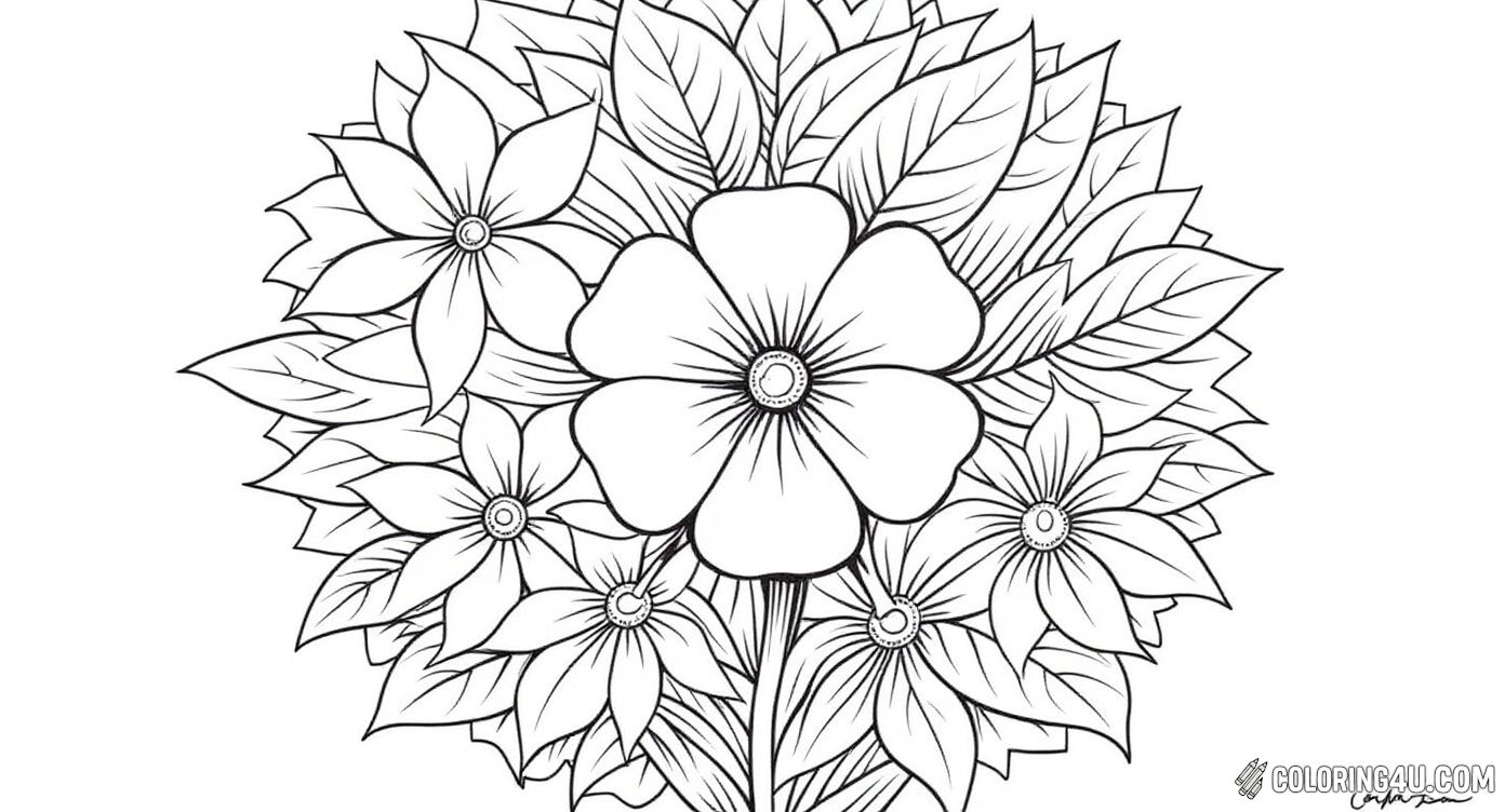 Tropical Flower Mandala Coloring Page