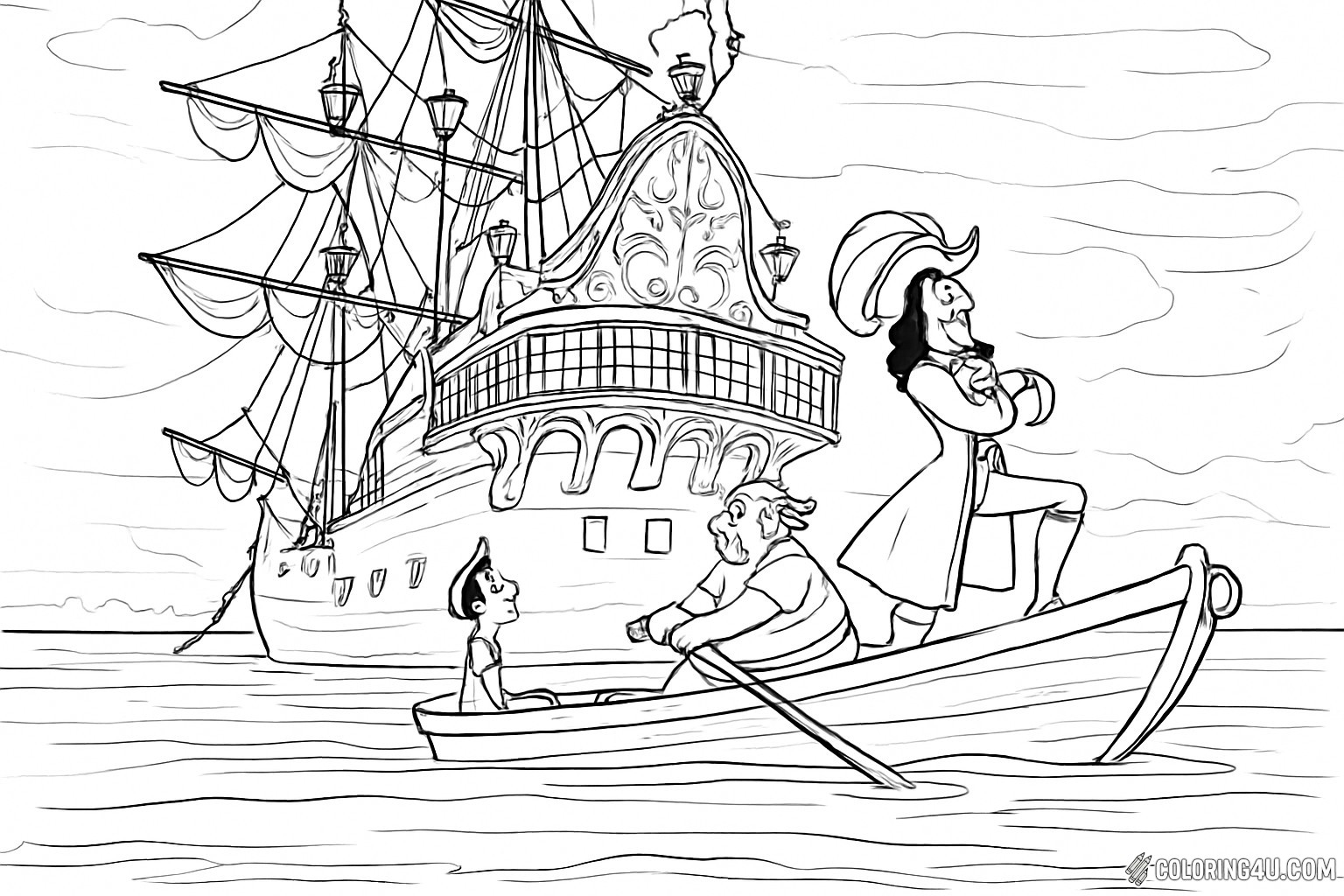 Captain Hook Standing On Ship Deck