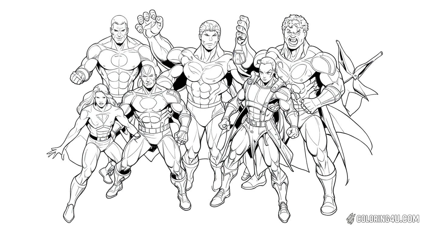 Classic Avengers Team Marvel Superheroes Group