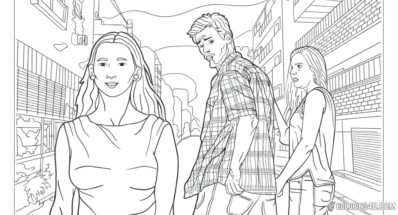 Distracted Boyfriend Meme Scene Coloring