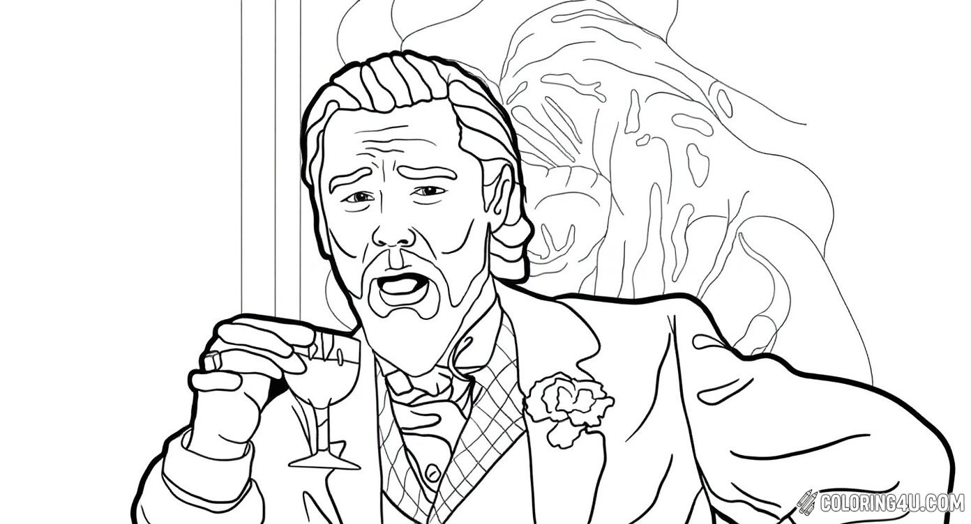 Leonardo Dicaprio Toast Meme Coloring Page