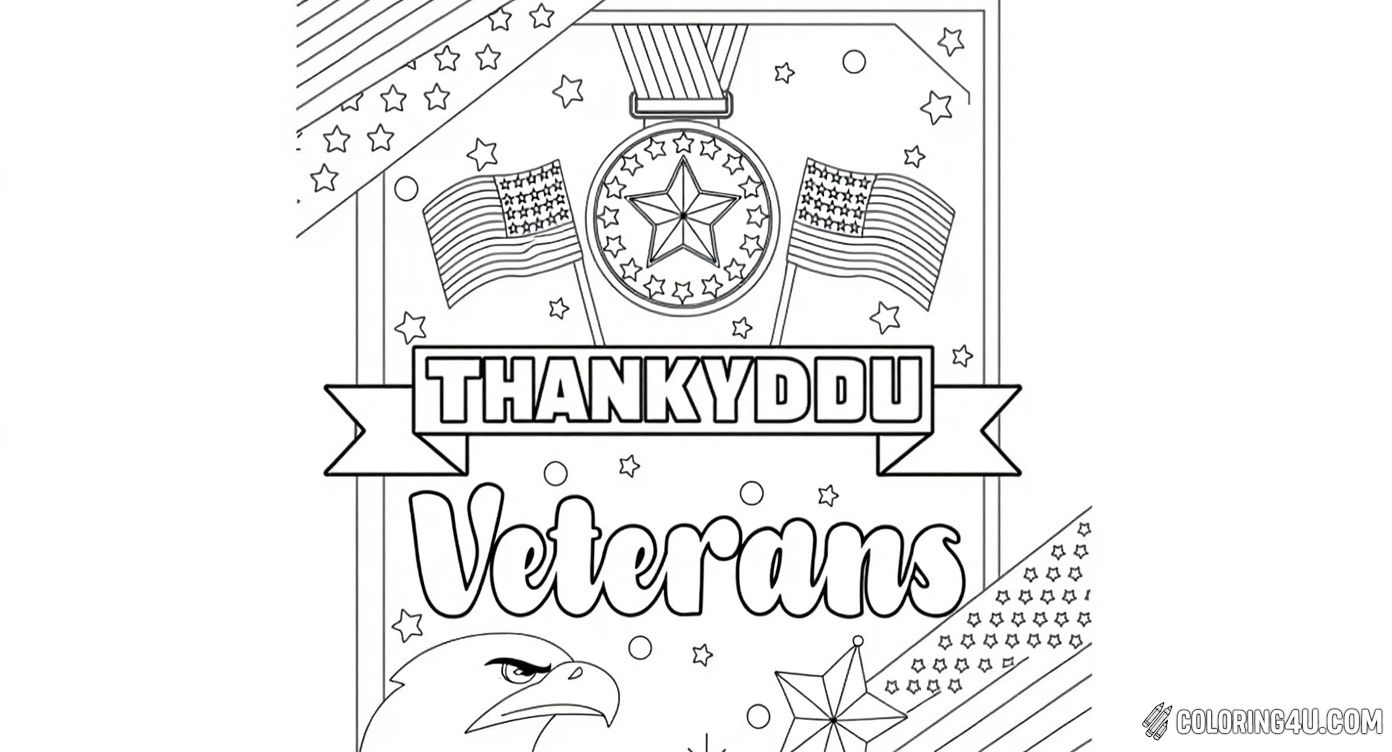Thank You Veterans Memorial Day Coloring