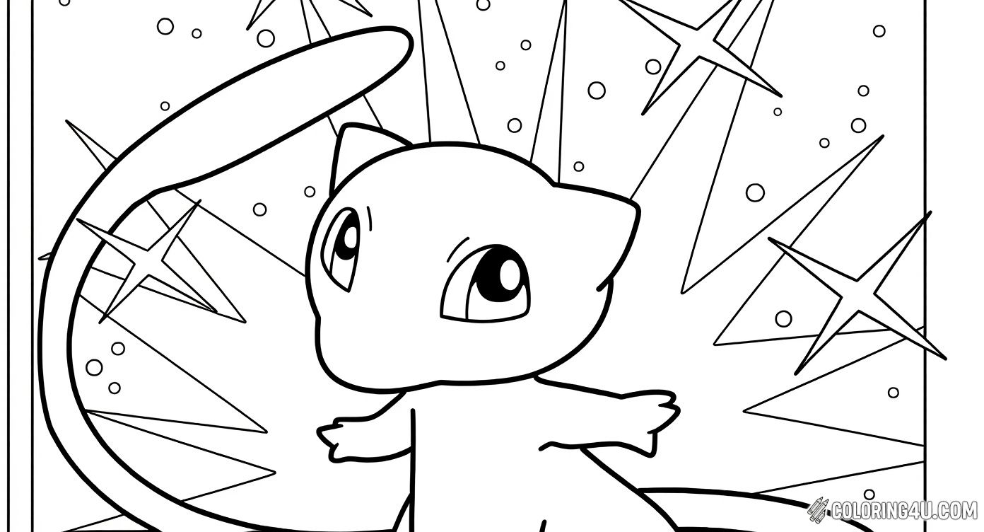 Mew Pokemon Trading Card Coloring Page