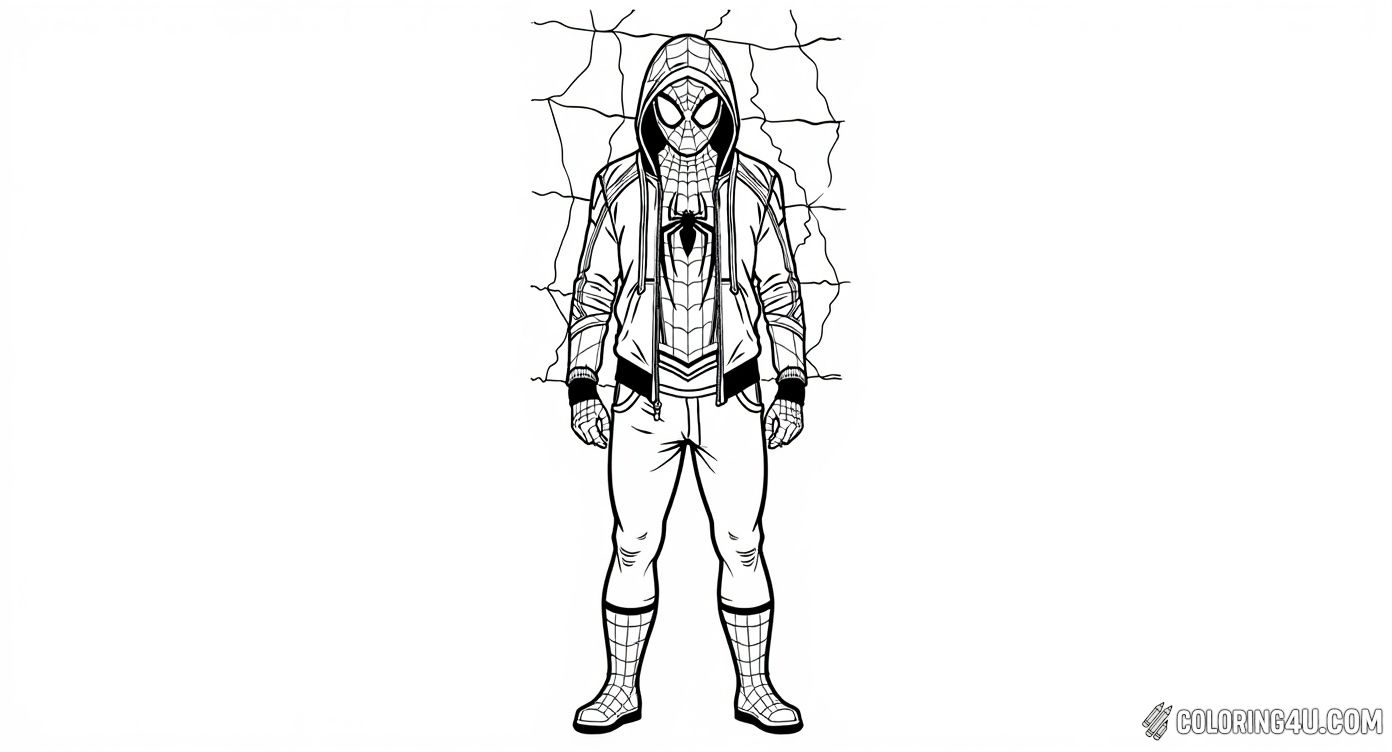 Miles Morales Spiderman Hoodie Standing