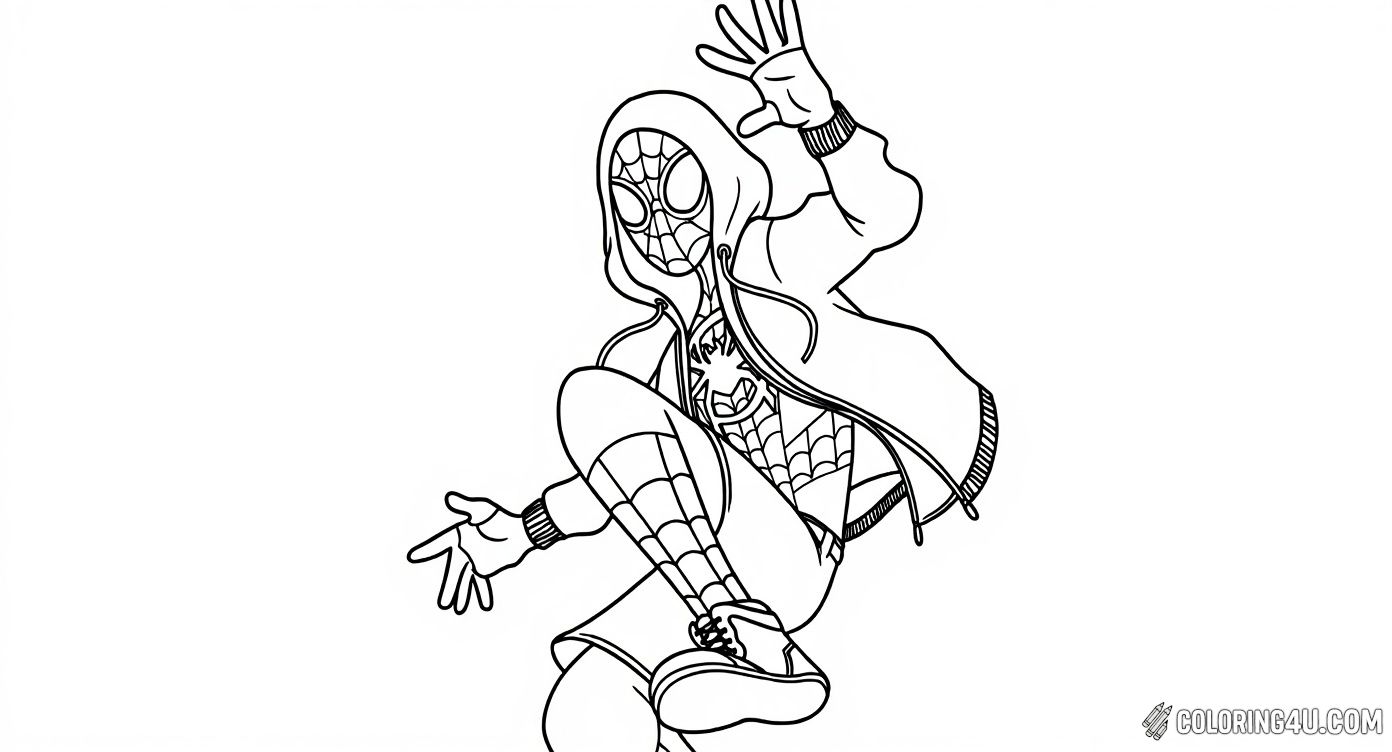 Miles Morales Spiderman Jumping Action