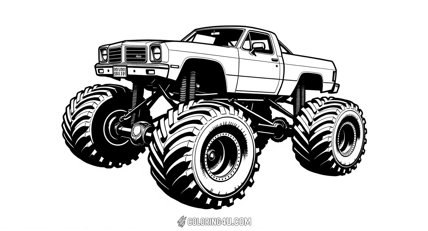Jump into the thrilling world of Monster Jam with Max-D, the amazing monster truck known for its wild stunts and exciting moves. This coloring page captures the Max-D truck in mid-action, tilted dramatically in front of a cheering crowd. Perfect for kids who love fast trucks and adrenaline-pumping shows!