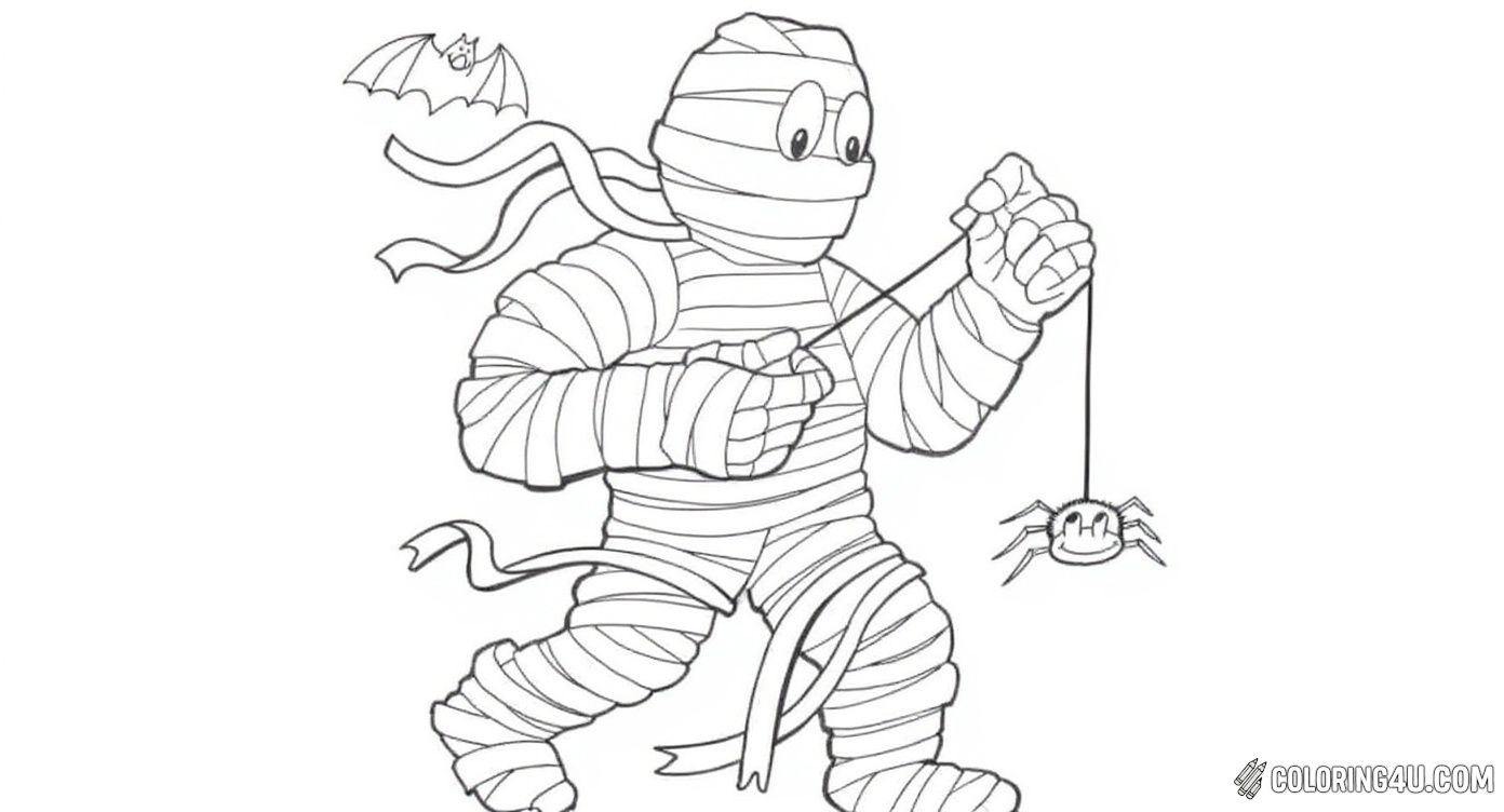 Playful Mummy With Spider And Bat