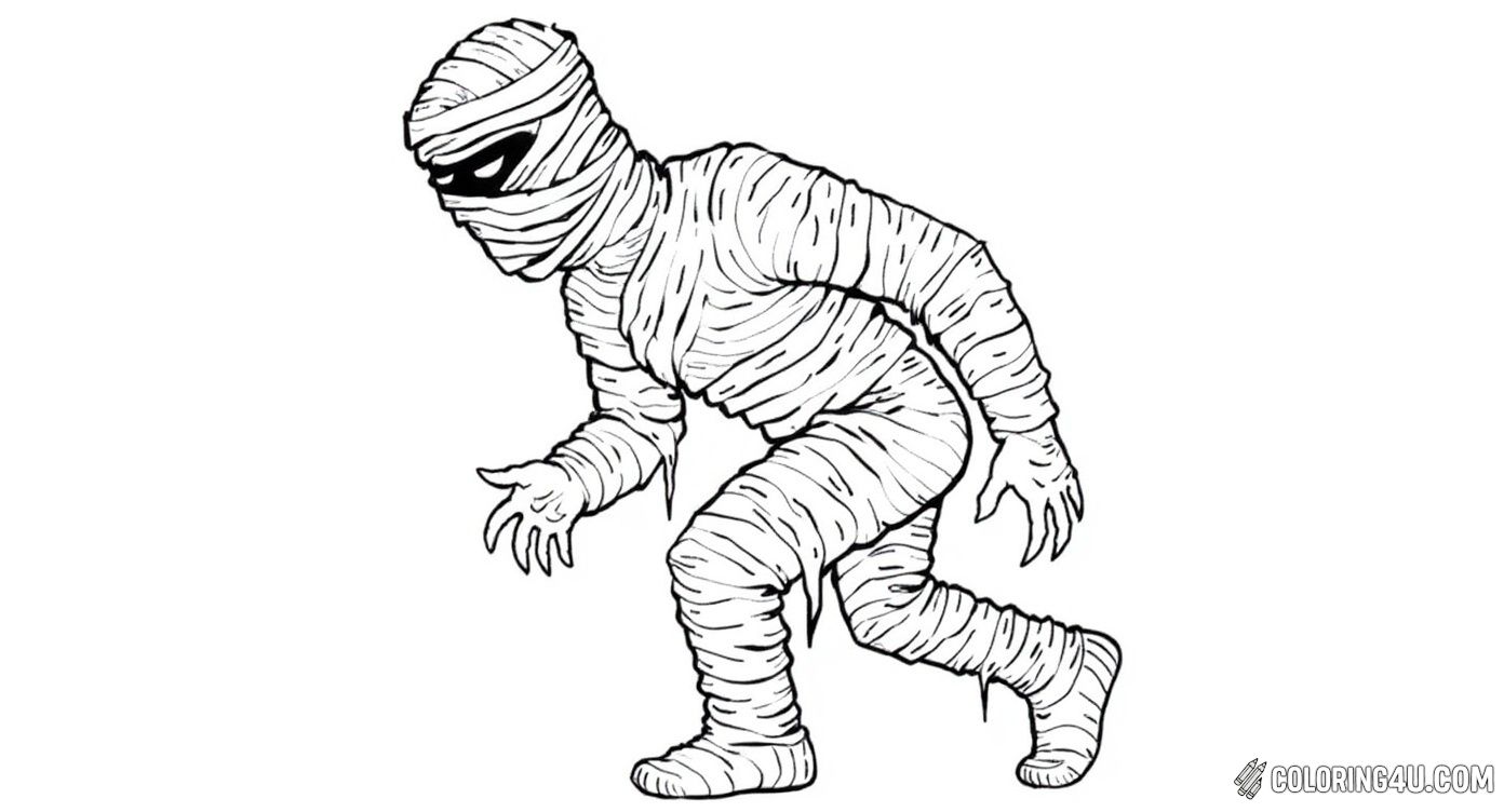 Get ready to bring this spooky walking mummy to life with your favorite colors! Wrapped from head to toe in tattered bandages, this mysterious figure looks ready to roam the night. Perfect for kids who love a little Halloween fun and spooky adventures!
