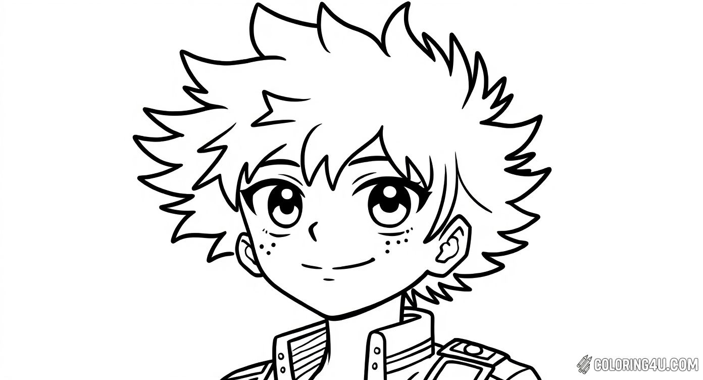 Cute Deku My Hero Academia Coloring Page