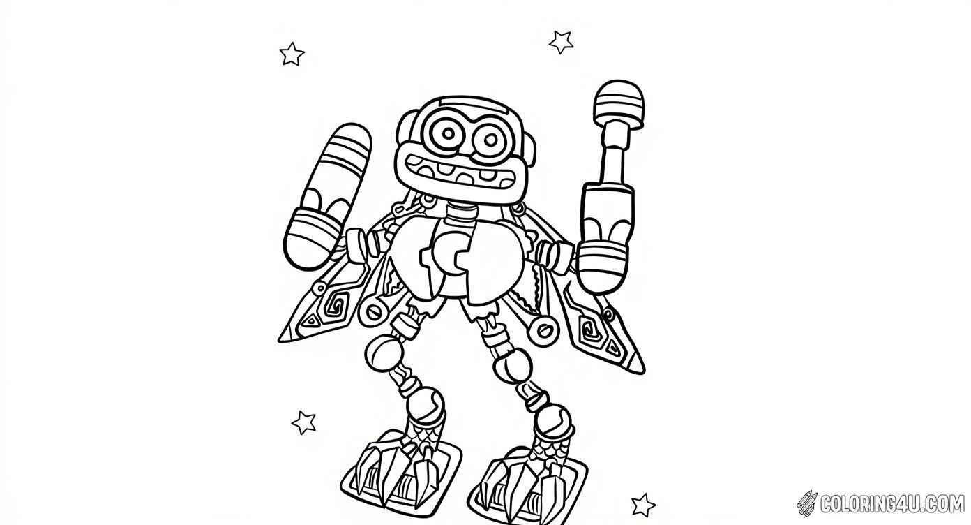 Epic Wubbox Monster Coloring Page