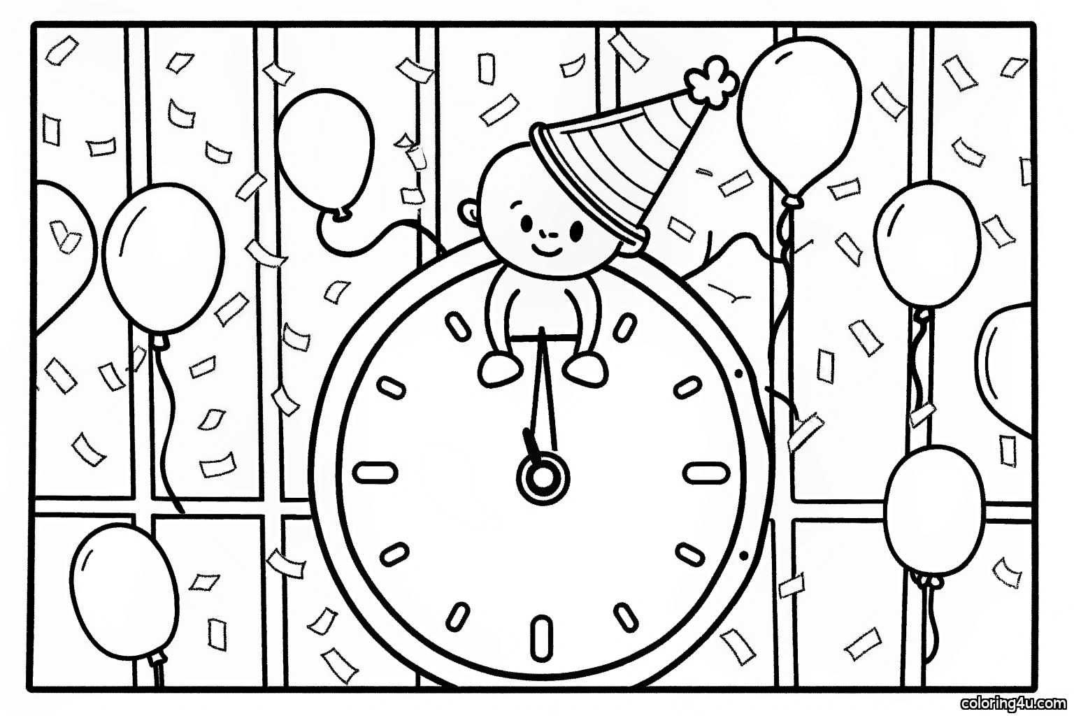 New Year Baby With Party Hat