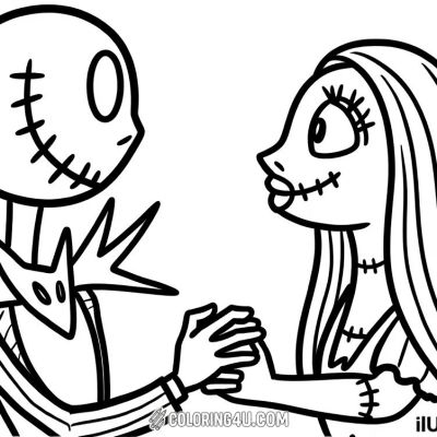 Printable coloring page of Thumb from the Nightmare Before Christmas category.