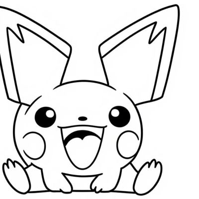 Printable coloring page of Thumb from the Pichu category.