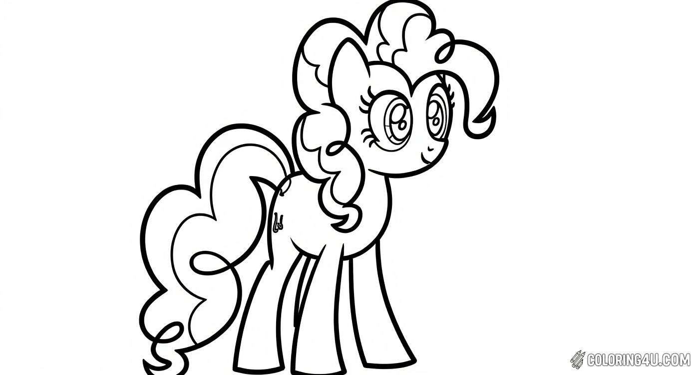 Simple Pinkie Pie Pony Standing Coloring