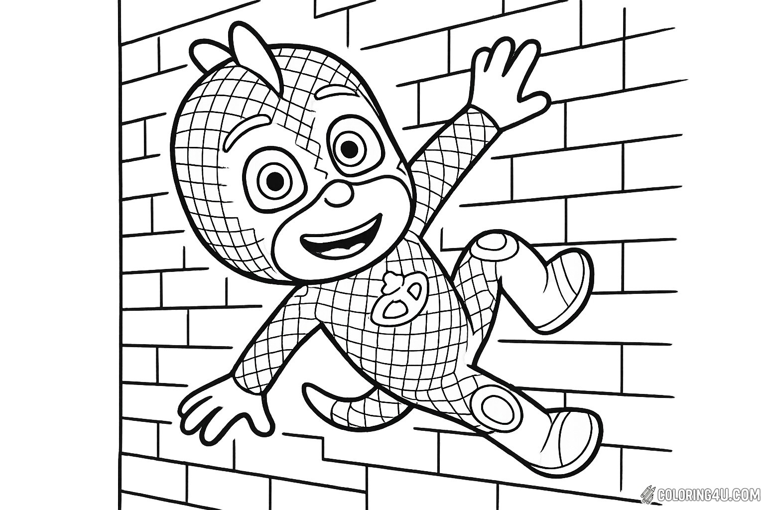 Pj Masks Gekko Climbing A Wall