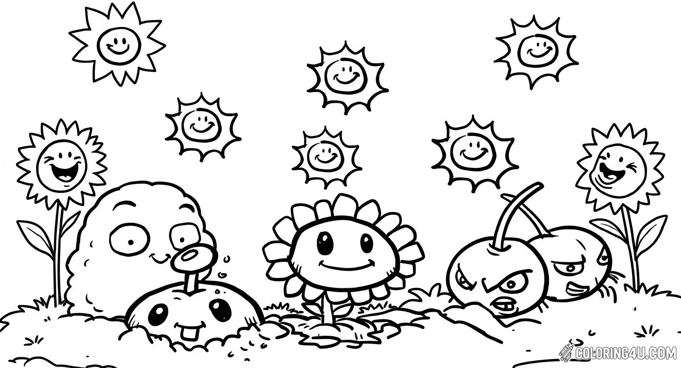 Cute Plants Vs Zombies Sunflower And Friends