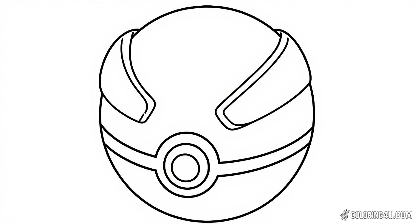 Modern Themed Pokeball Coloring Page