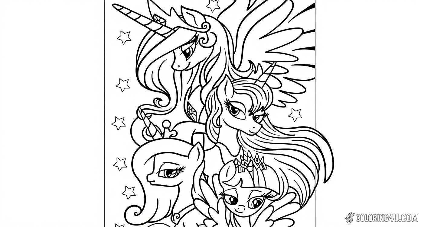 My Little Pony Princess Celestia With Friends