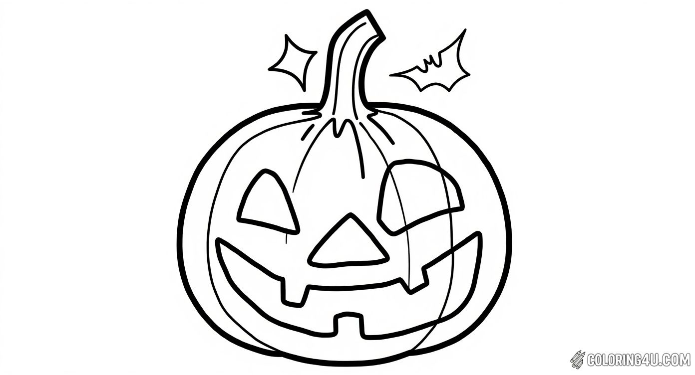 Pusheen Cats Halloween Pumpkin Stack Coloring Page