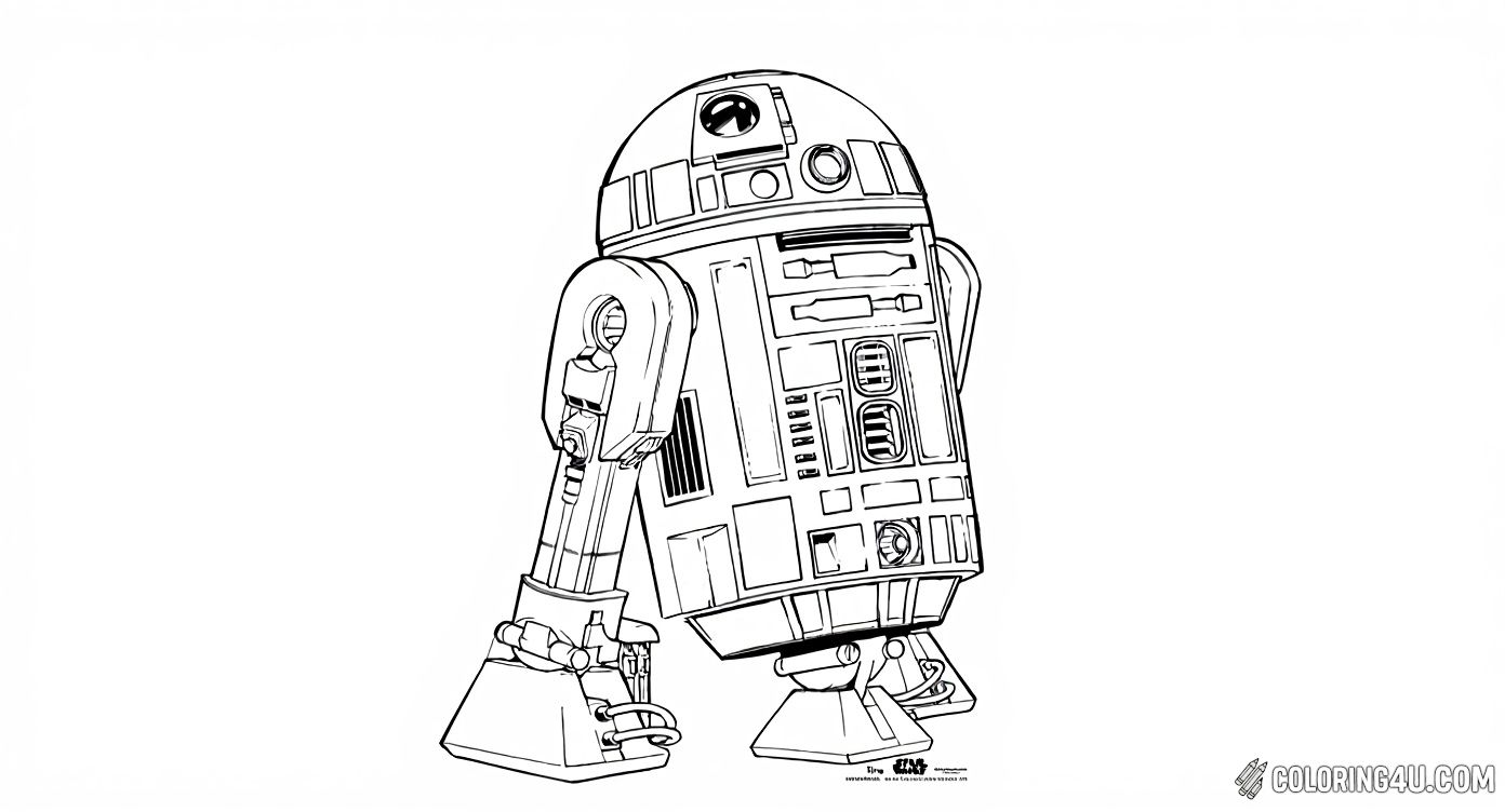 R2d2 Disney Star Wars Droid Coloring Sheet