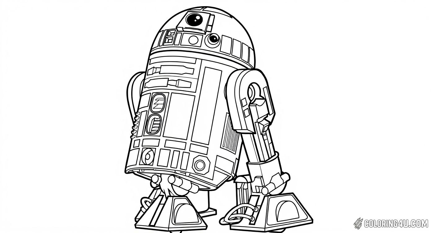 Star Wars R2d2 Robot Coloring Page