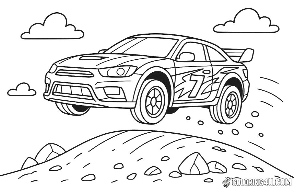 Race Car Jumping Over Hill