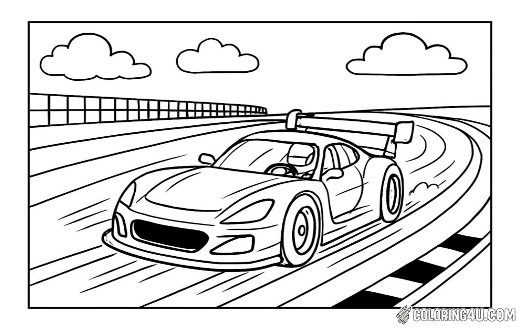 Race Car On Track