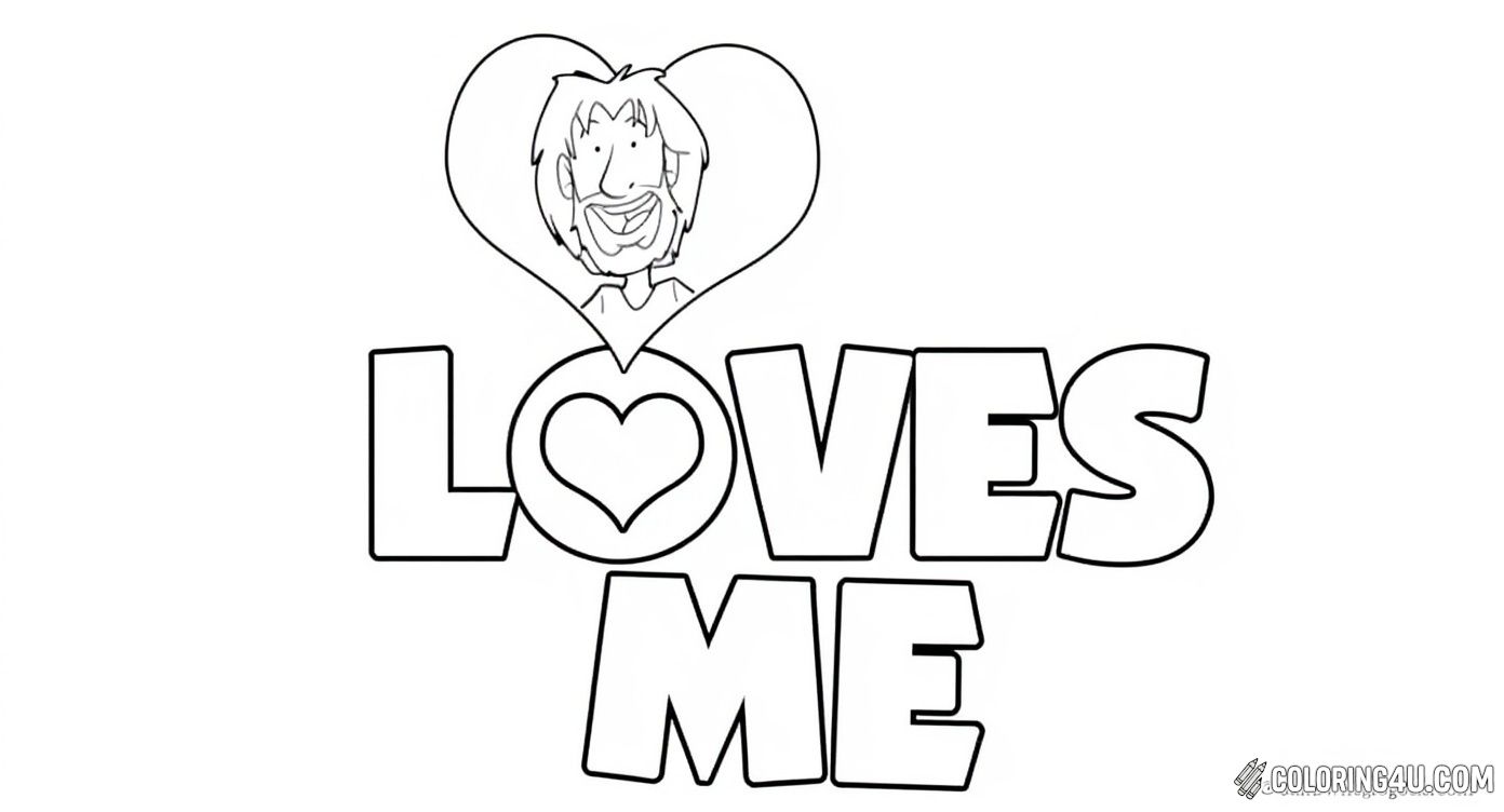 Jesus Loves Me Heart Kids Coloring