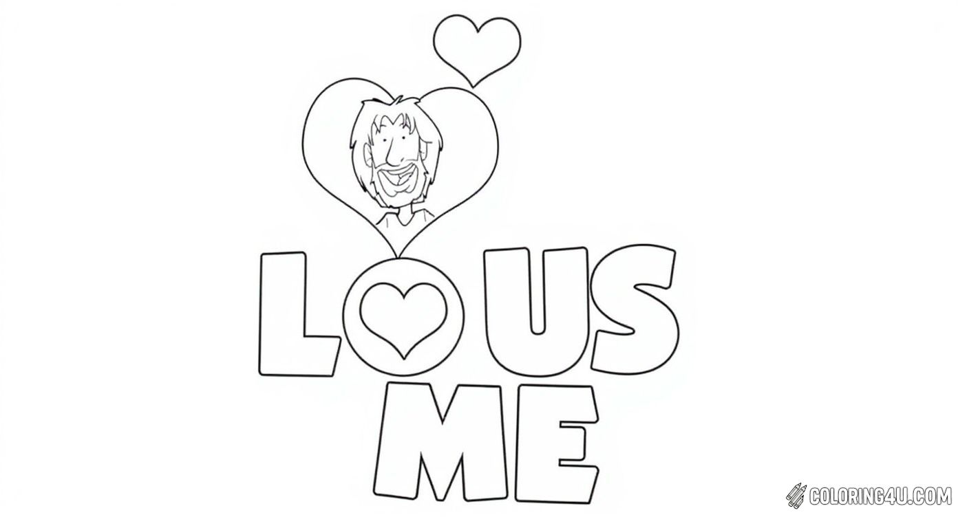 A cute and simple coloring page for young kids, featuring the phrase 