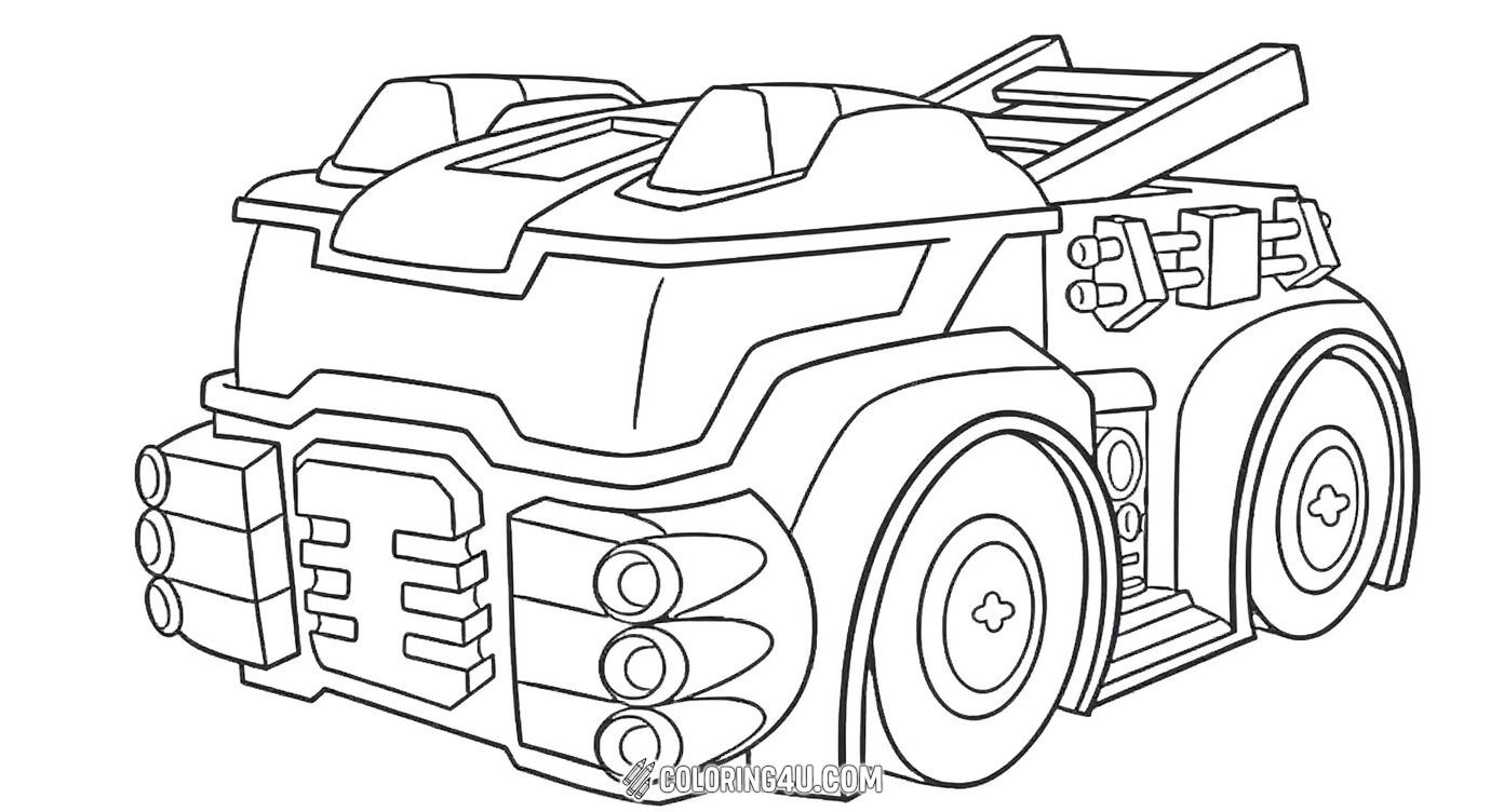 This coloring page features Heatwave, the heroic fire truck from the Transformers Rescue Bots series. Kids can bring this brave rescue bot to life by coloring in his robust fire truck form, ready to tackle any emergency with courage and speed.