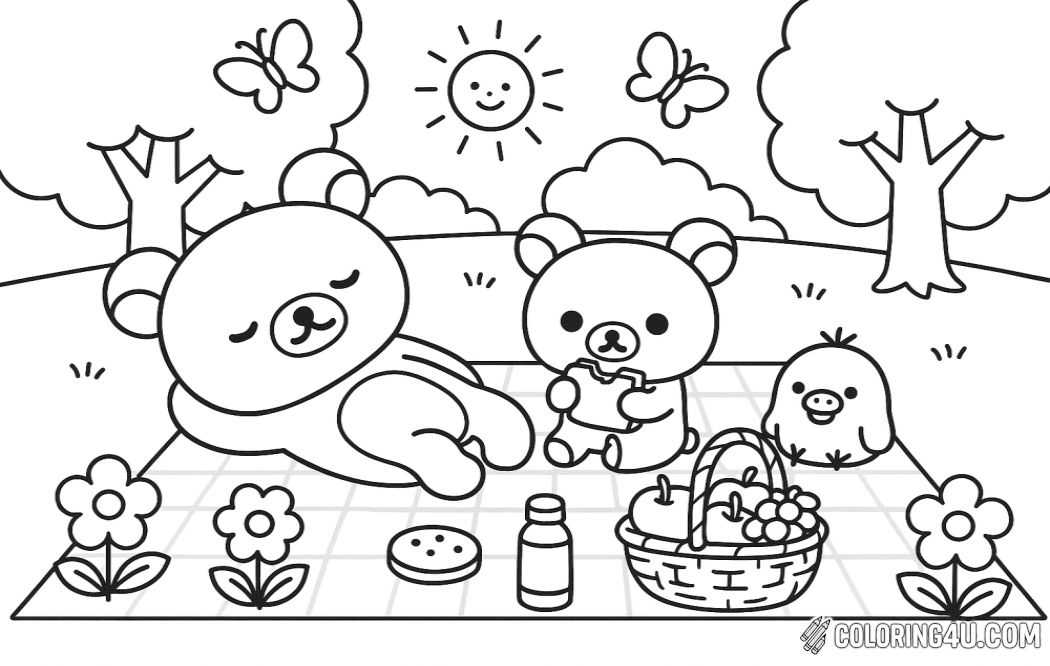 Rilakkuma And Friends Picnic Scene