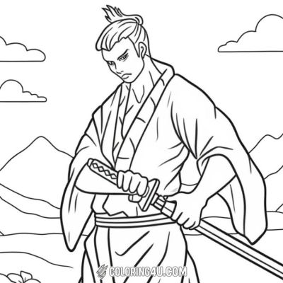 Printable coloring page of Thumb from the Samurai category.