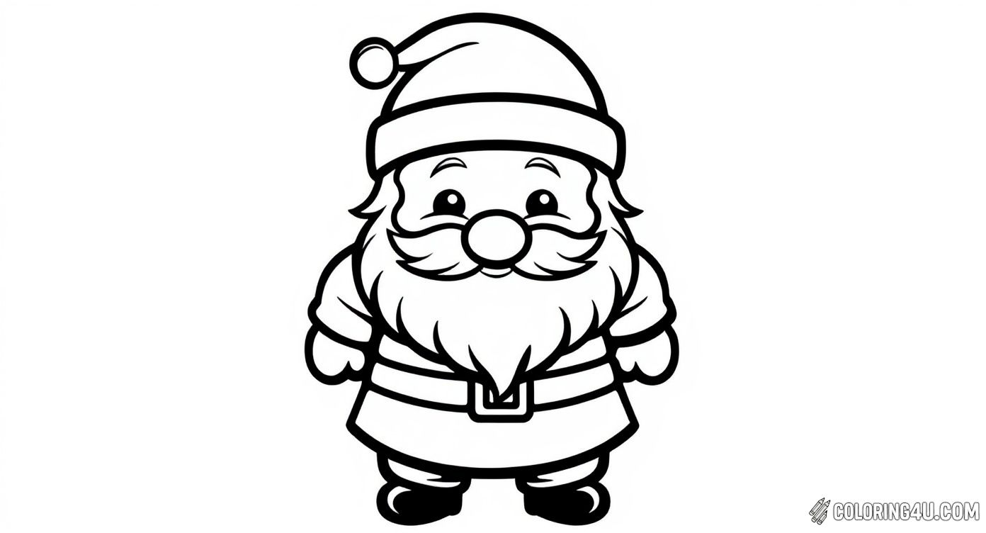 Cute Chubby Santa Claus Standing