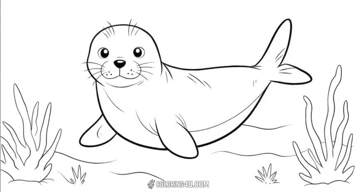 Dive into a fun underwater adventure with this courageous seal! Kids can color the happy seal as it swims gracefully near ocean plants and seashells, inspiring creativity and a love for sea creatures.