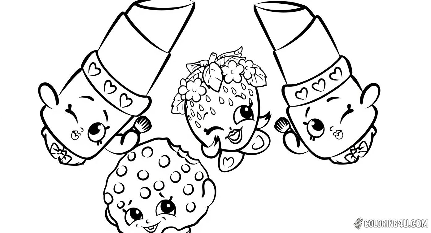 Cute Lipstick Strawberry Cookie Shopkins