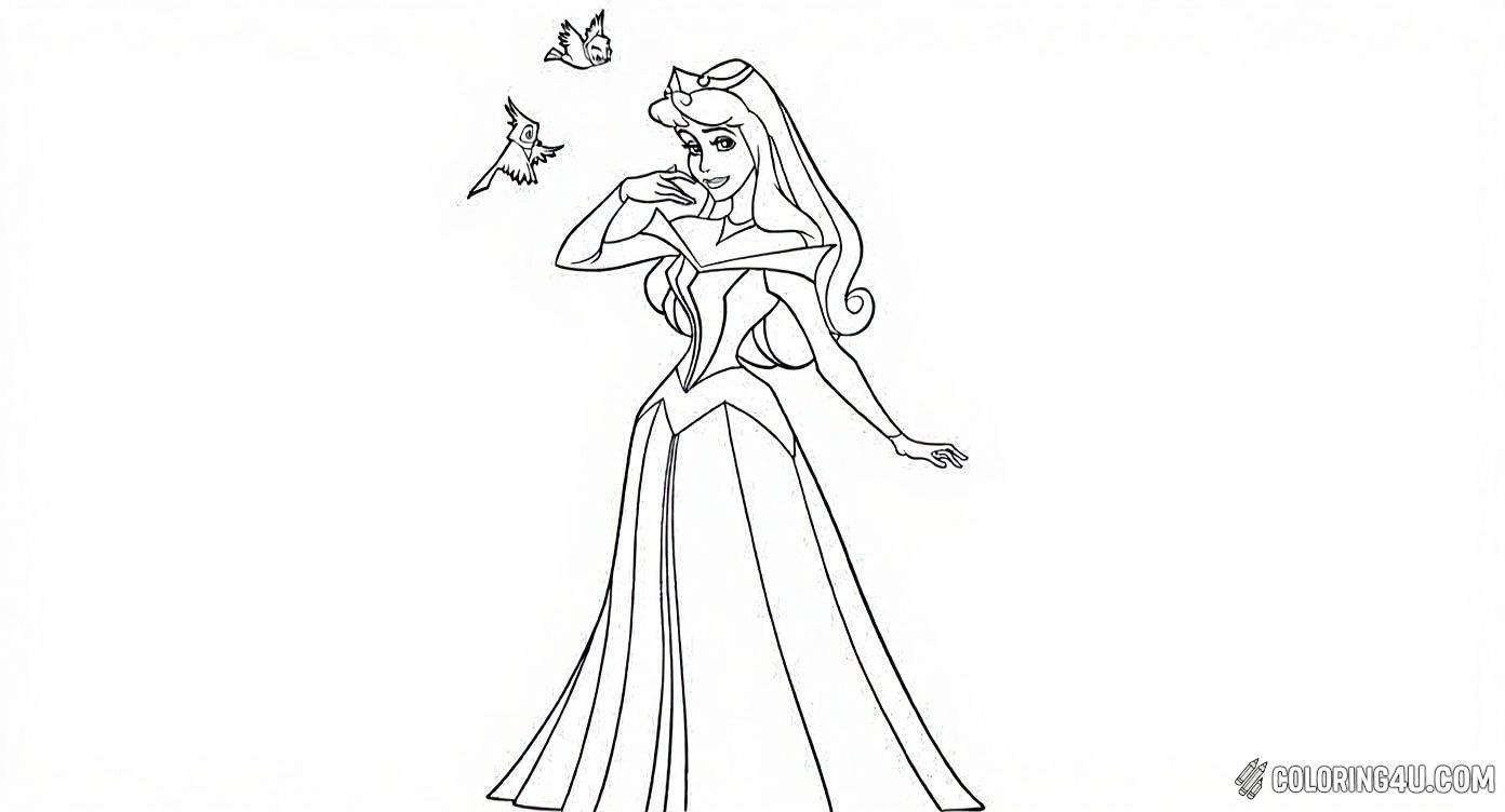 Sleeping Beauty Princess With Birds