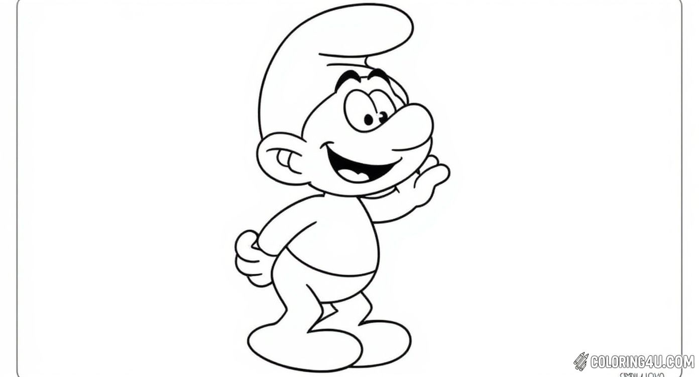 Meet Hefty Smurf, the strong and cheerful character from The Smurfs, standing proudly with a smile on his face. This simple yet joyful coloring page invites children to add their favorite colors and bring Hefty’s positive energy to life!