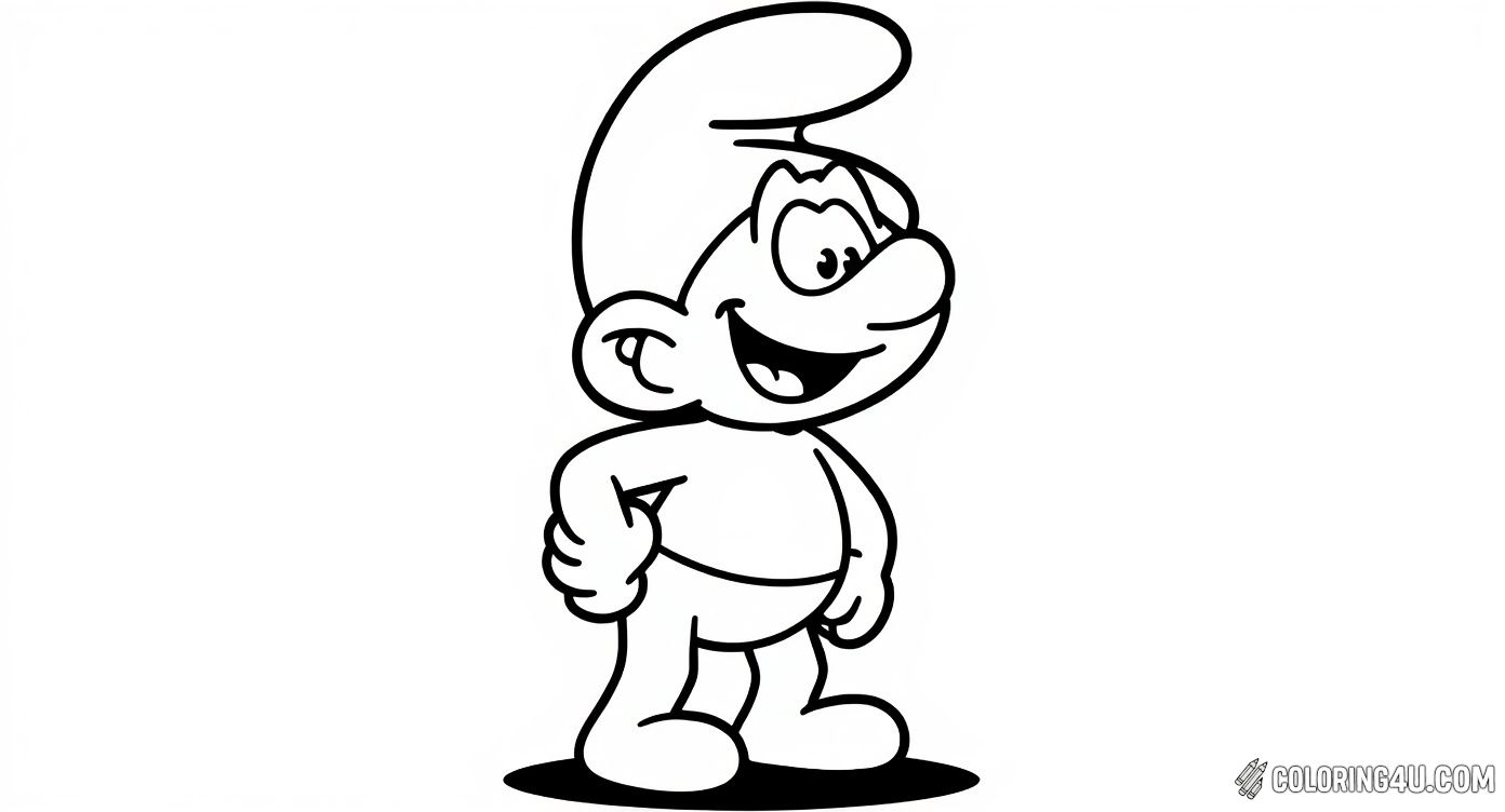 Hefty Smurf Simple Cute Coloring Page