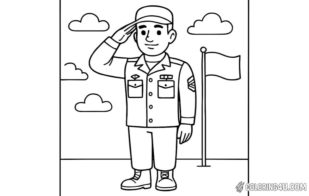 Soldier Saluting In Uniform