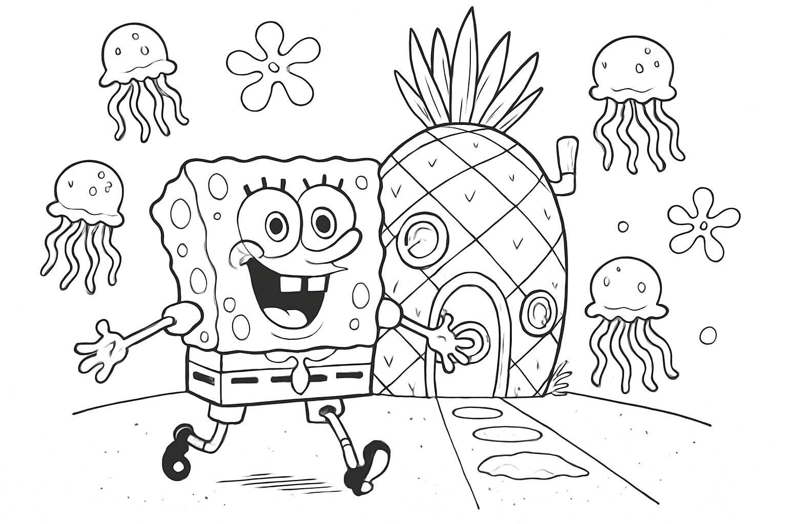 Spongebob Jumping At Krusty Krab