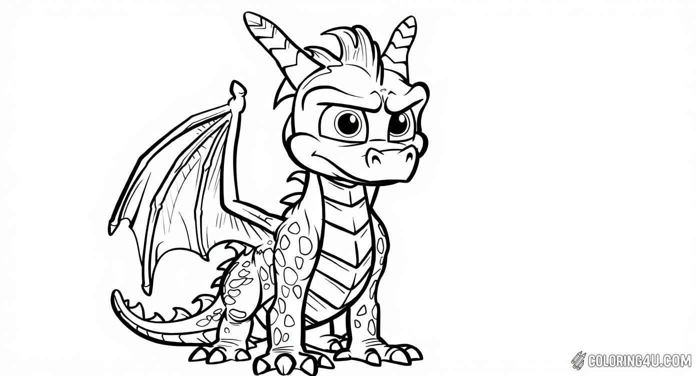 Classic Spyro The Dragon Coloring Page