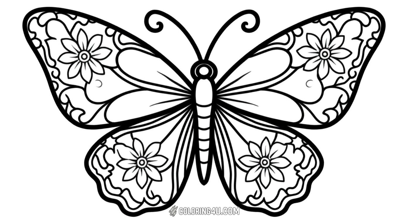 Bring this enchanting stained glass butterfly to life with your favorite colors! The delicate floral patterns and flowing lines create a magical garden scene perfect for kids to explore their creativity and enjoy the art of coloring.
